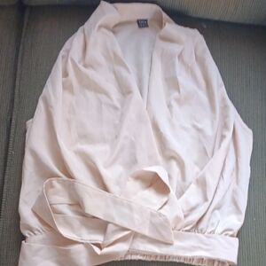 Elegant Cream Wrap Blouse